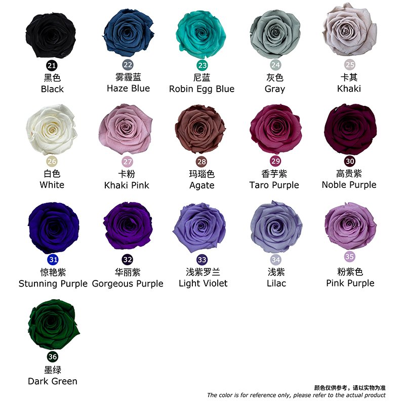 UKIQUEEN Preserved Rose Heart-Shaped Vase - 30+ Colors Available (Black, White, Pink, Purple, Blue)