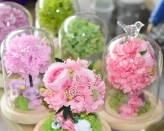 Preserved roses and eternal flowers in glass domes – factory direct wholesale from Yunnan China